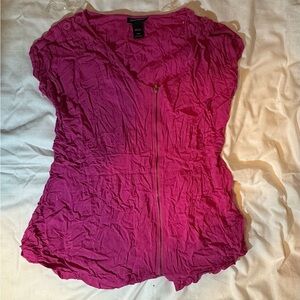 Ashley Stewart Pink V-Neck Top